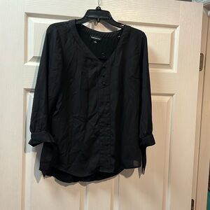 Black blouse with tie sleeves